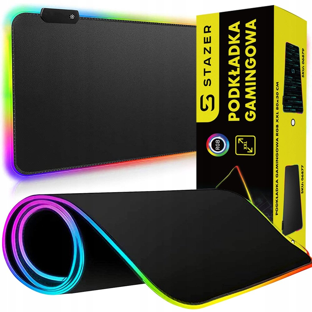 DUŻA GAMINGOWA PODKŁADKA POD MYSZ MYSZKĘ NA BIURKO DO KOMPUTERA PC XXL RGB