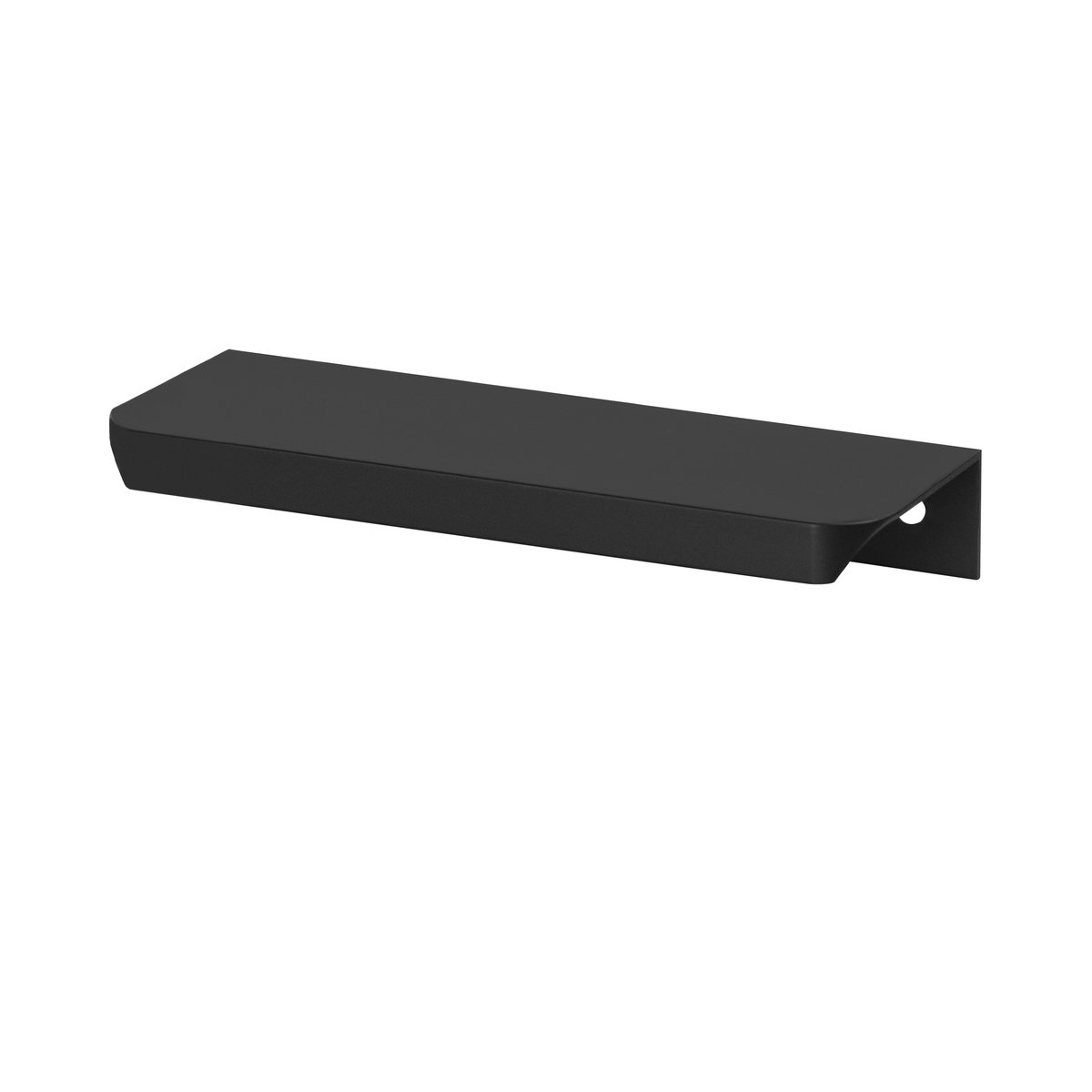 Uchwyt meblowy krawędziowy CZARNY MAT LOFT lekki zaokrąglony UA06R 18cm 160/180
