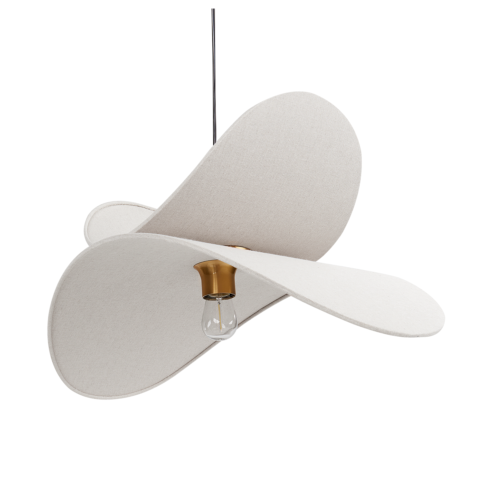 Lampa wisząca MASCOTA Len syntetyczny Jasnoszary
