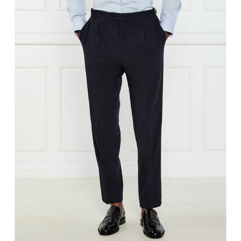 Oscar Jacobson Spodnie Seersucker | Regular Fit | z dodatkiem wełny