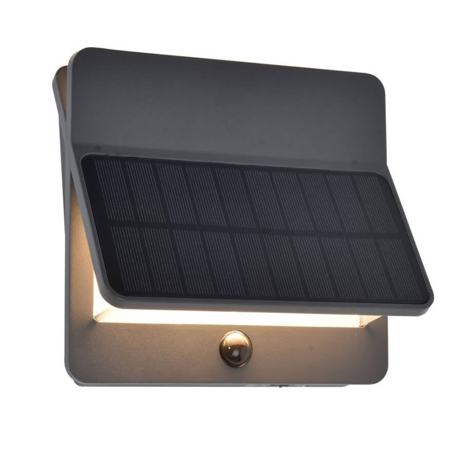 Solarna lampa do ogrodu ścienna ALETA 6915401118 LED 12,6W 3000K IP54 szara
