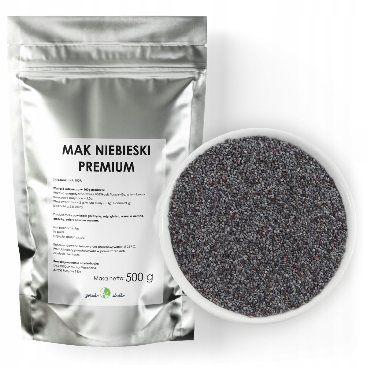 Mak Niebieski Świeży Jakość Premium 500G