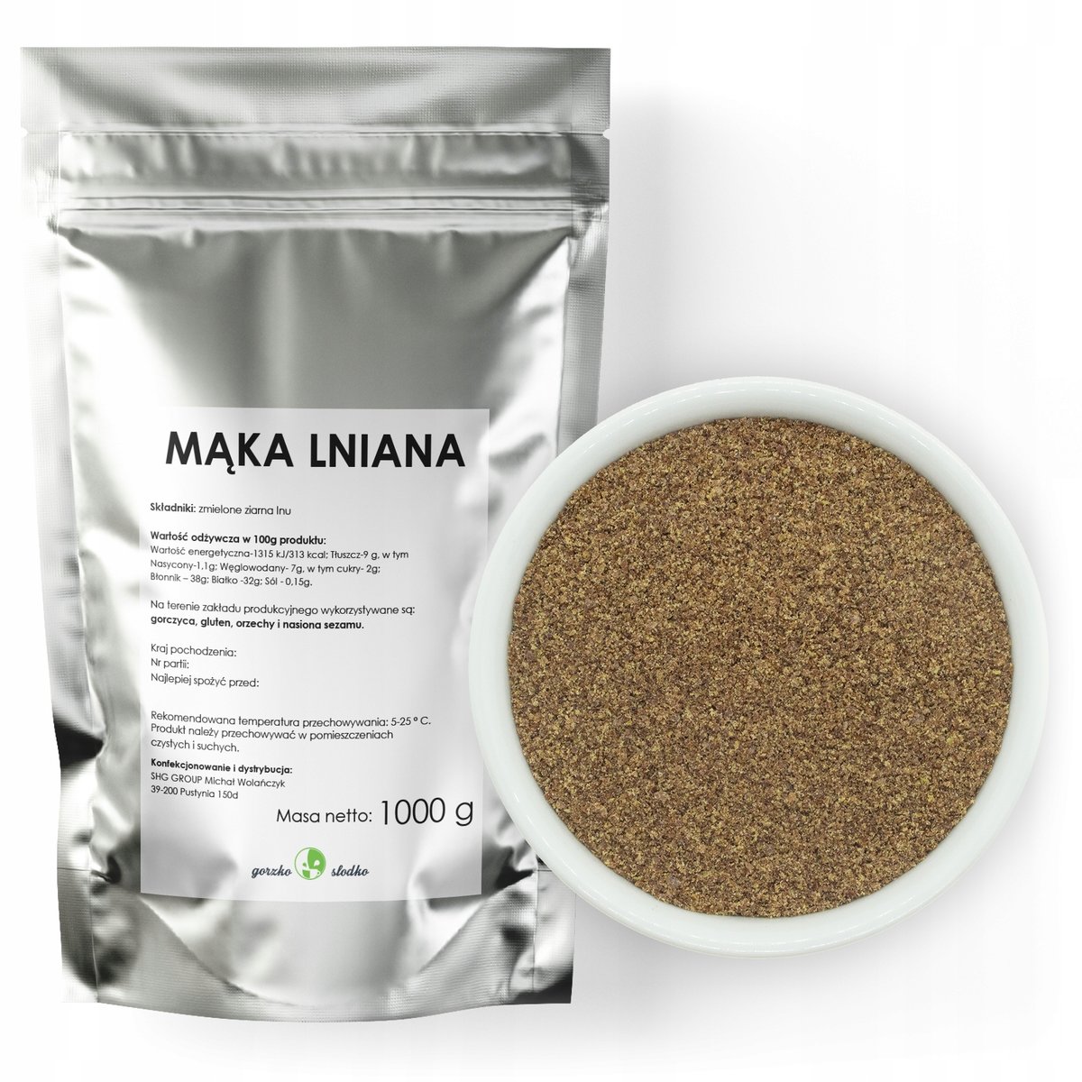 Mąka Lniana Siemię Lniane Mielone 1 Kg