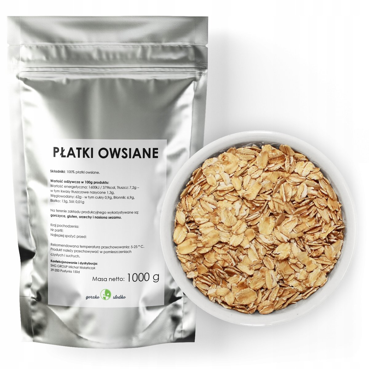 Płatki Owsiane Naturalne Zdrowe Śniadanie 1Kg