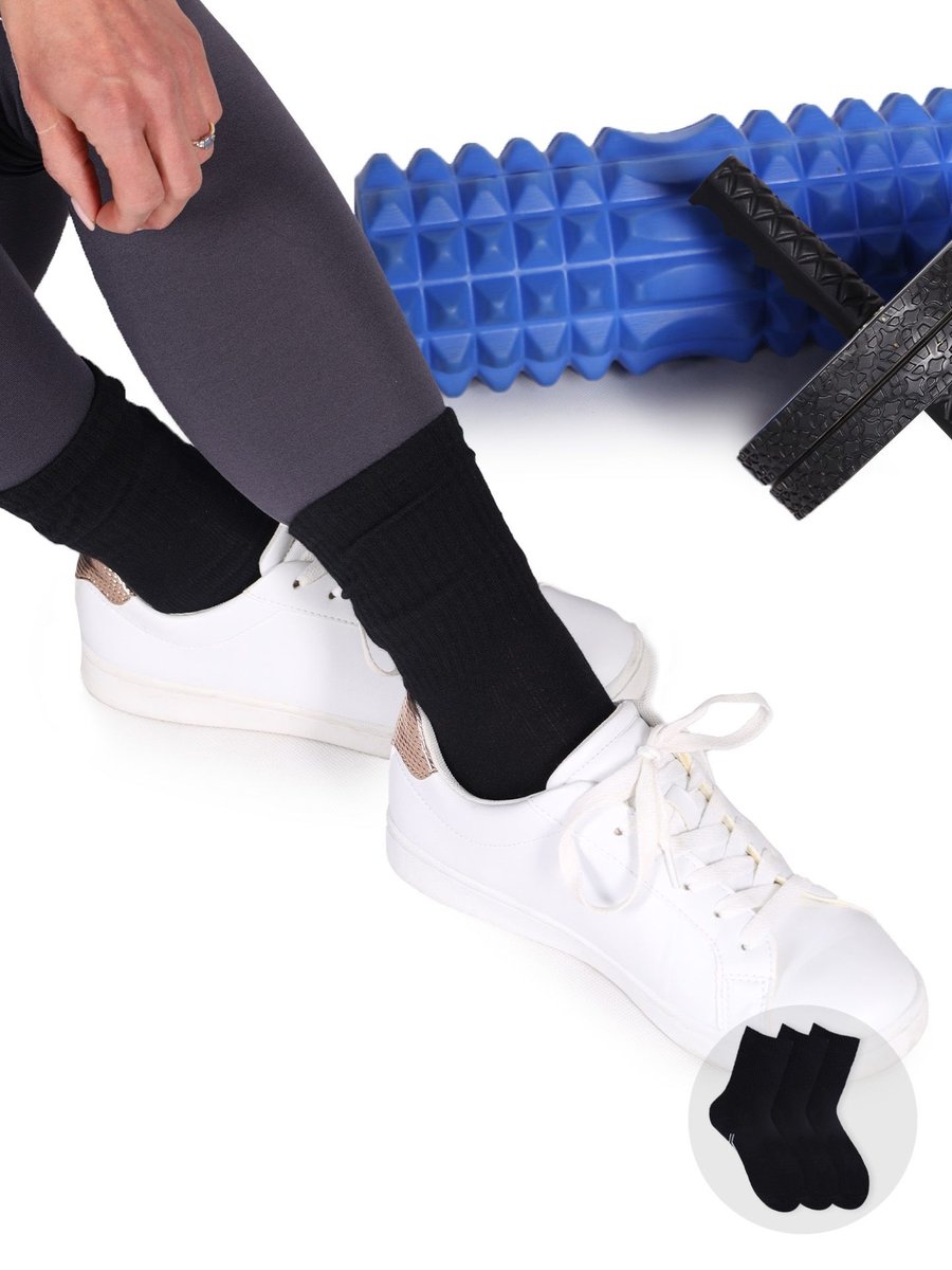 Skarpety sportowe skarpetki unisex gładkie czarne 3PAK 31-34 YOCLUB