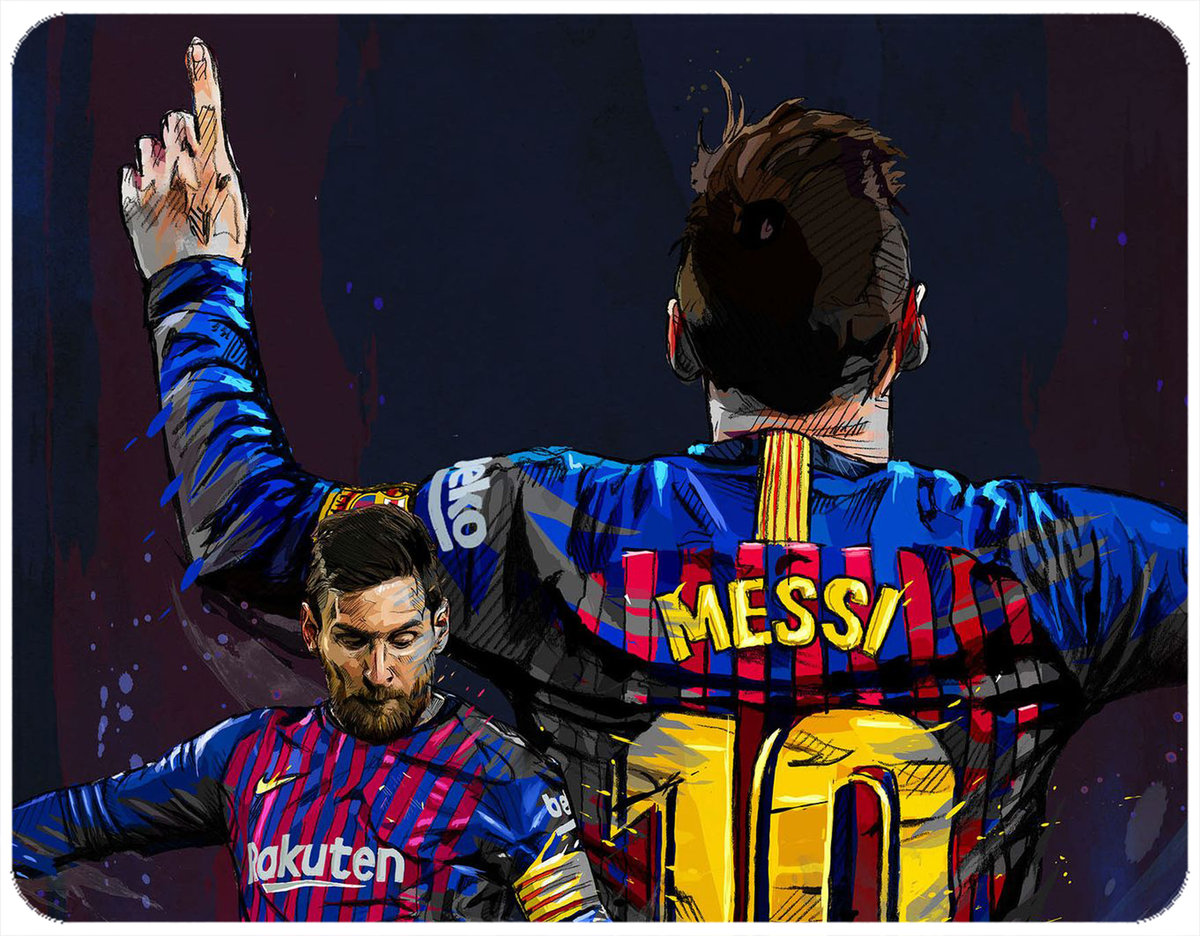 PODKŁADKA POD MYSZKĘ LIONEL MESSI Z IMIENIEM 23x19CM DO LAPTOPA