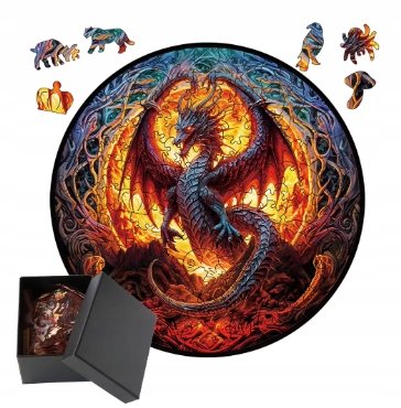 Drewniane puzzle / Wooden Puzzle / Smok / Duży Format A3 / 180 el.