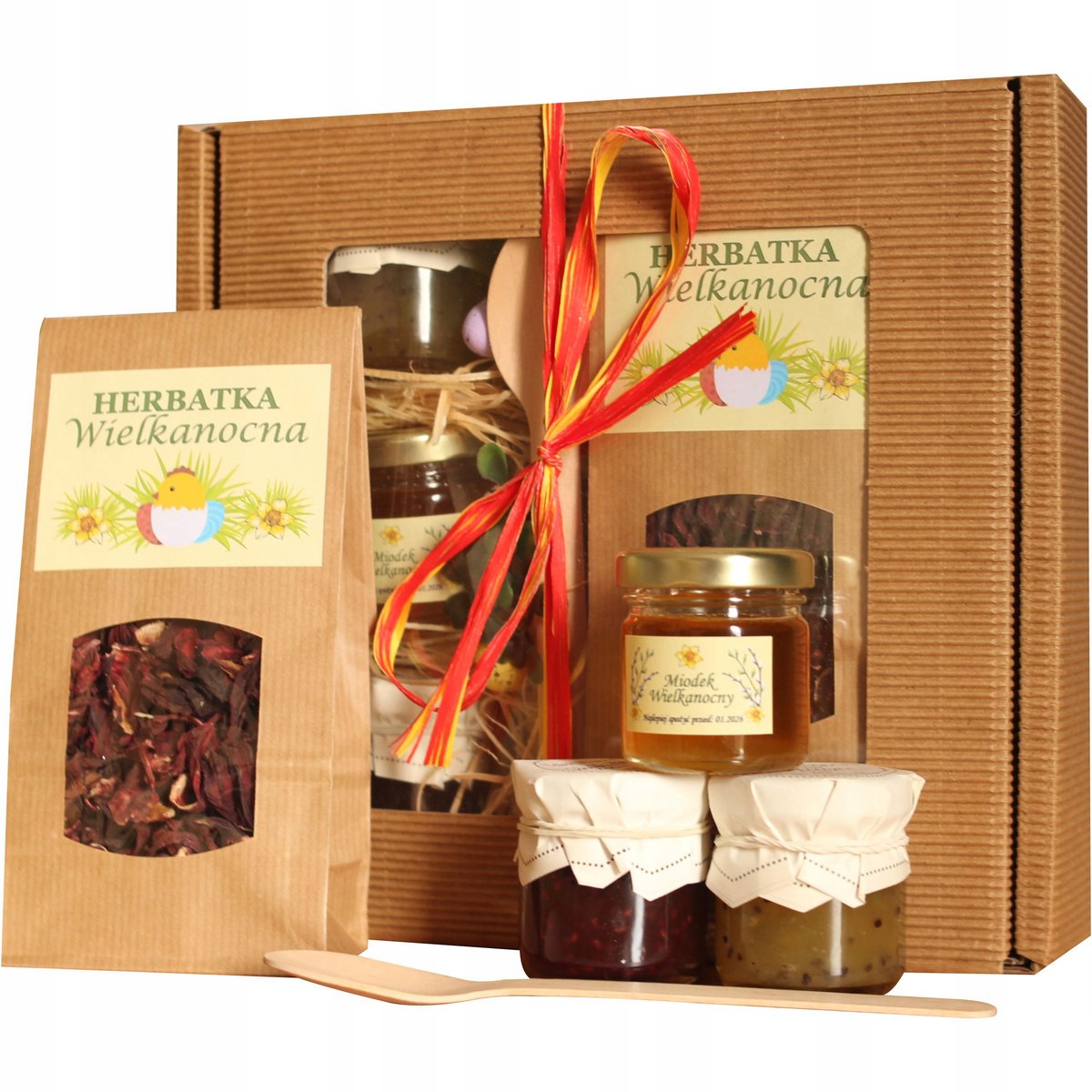 Zestaw prezentowy kosz na Wielkanoc Prezent na Wielkanoc dla kobiety szefa