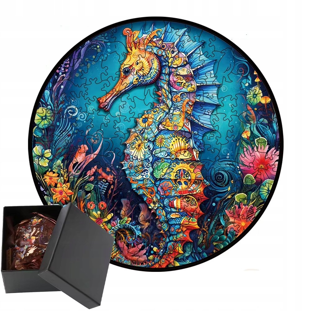 Drewniane puzzle / Wooden Puzzle / Konik Morski / Duży Format A3 / 180 el.