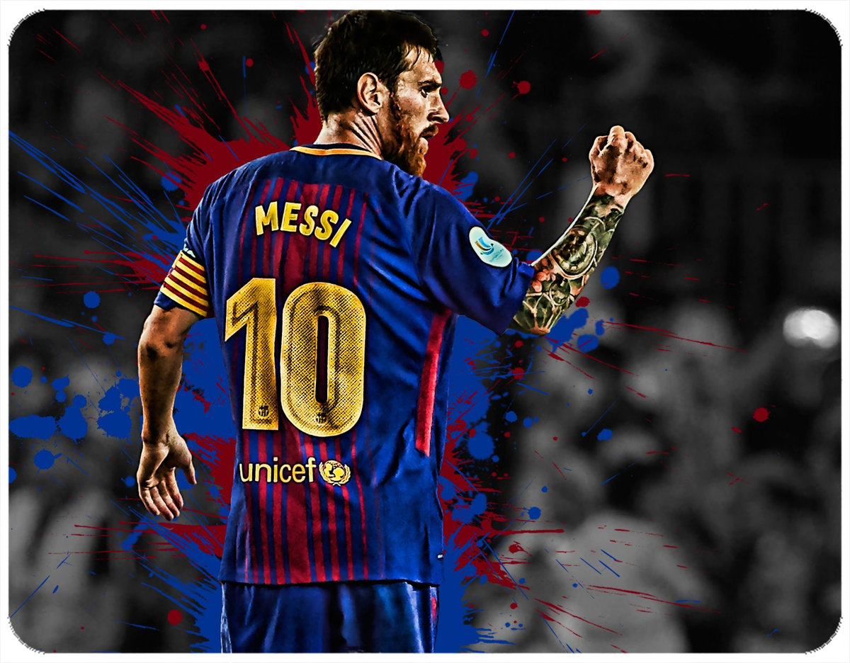 PODKŁADKA POD MYSZKĘ LIONEL MESSI Z IMIENIEM 23x19CM DO LAPTOPA