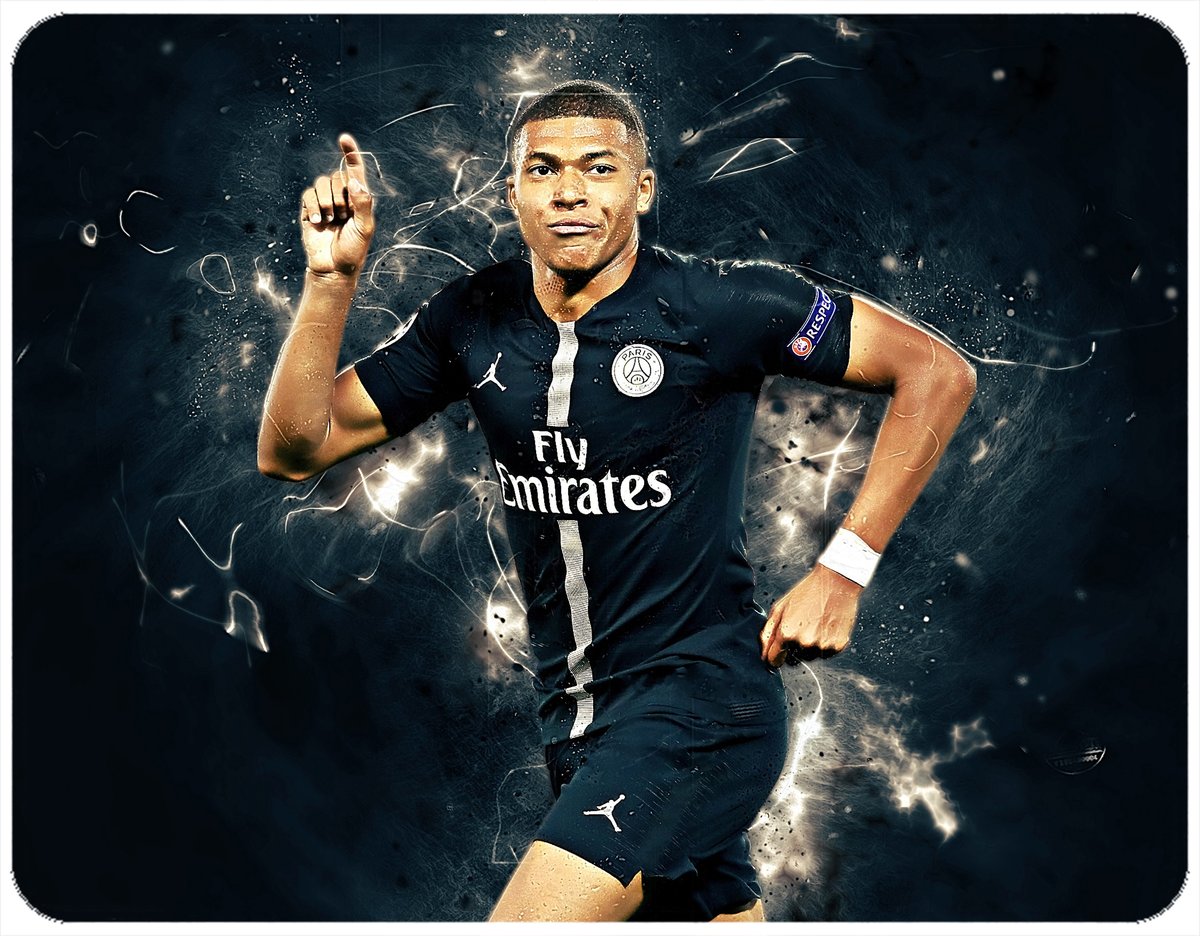 PODKŁADKA POD MYSZKĘ KYLIAN MBAPPE Z IMIENIEM 23x19CM DO LAPTOPA