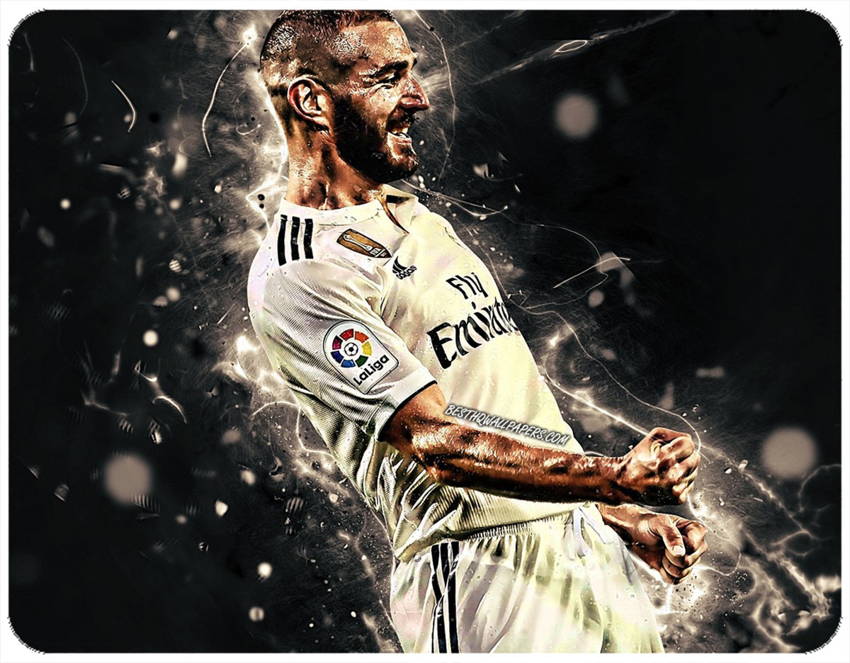 PODKŁADKA POD MYSZKĘ KARIM BENZEMA + IMIĘ 23x19CM DO LAPTOPA