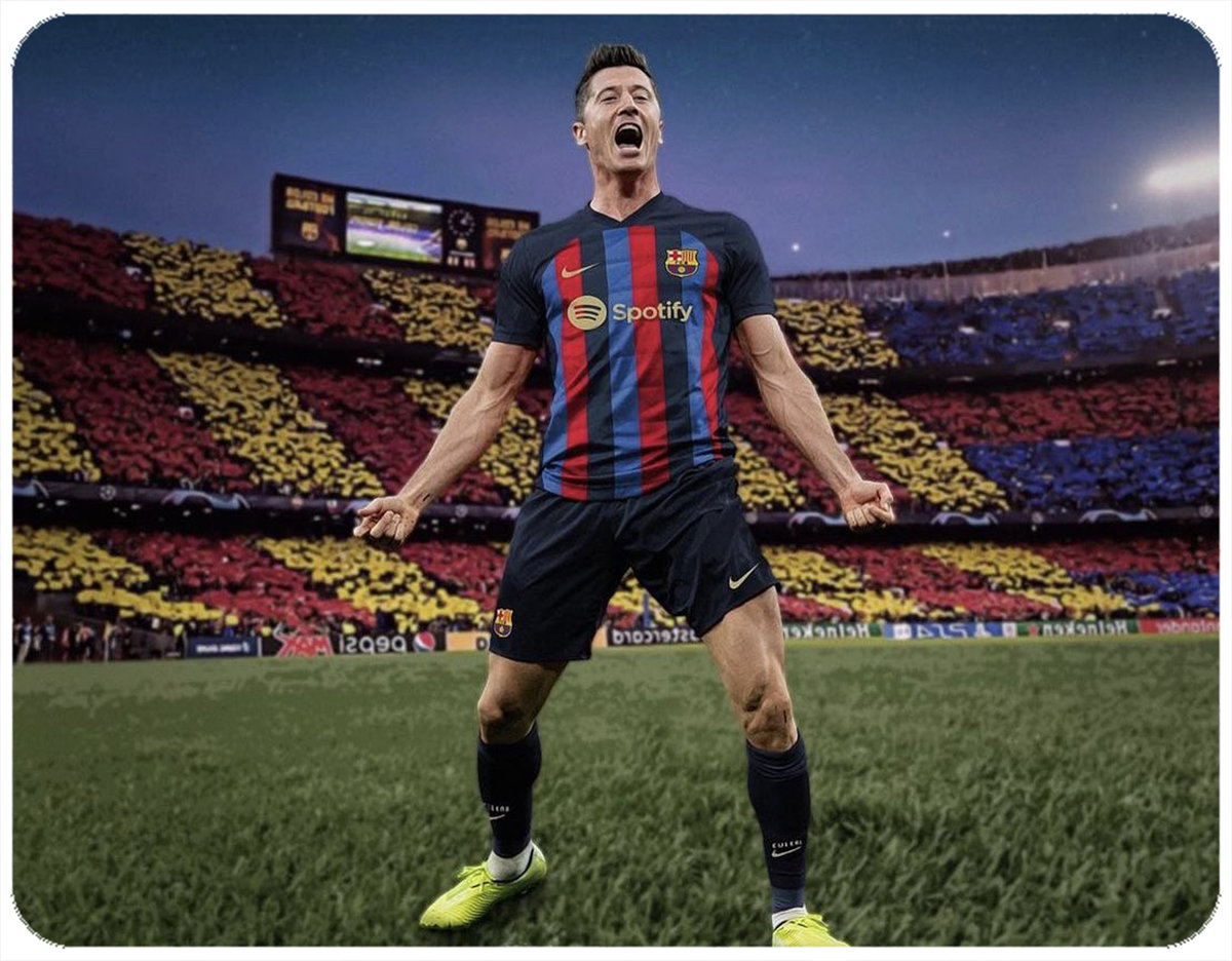 PODKŁADKA POD MYSZKĘ ROBERT LEWANDOWSKI 23x19CM DO LAPTOPA