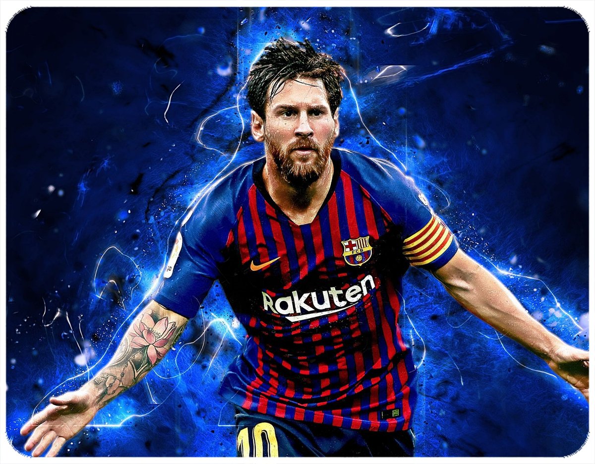 PODKŁADKA POD MYSZKĘ LIONEL MESSI Z IMIENIEM 23x19CM DO LAPTOPA