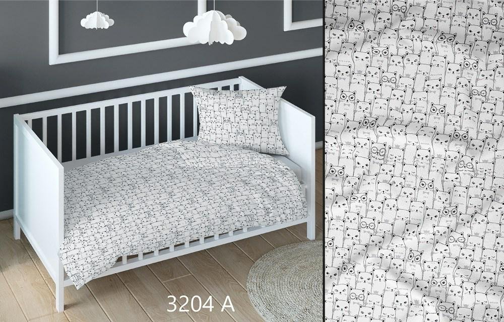 Poszewka bawełniana 50x60 kotki biała czarna dziecięca zapinana na suwak KARO Bawełna Max