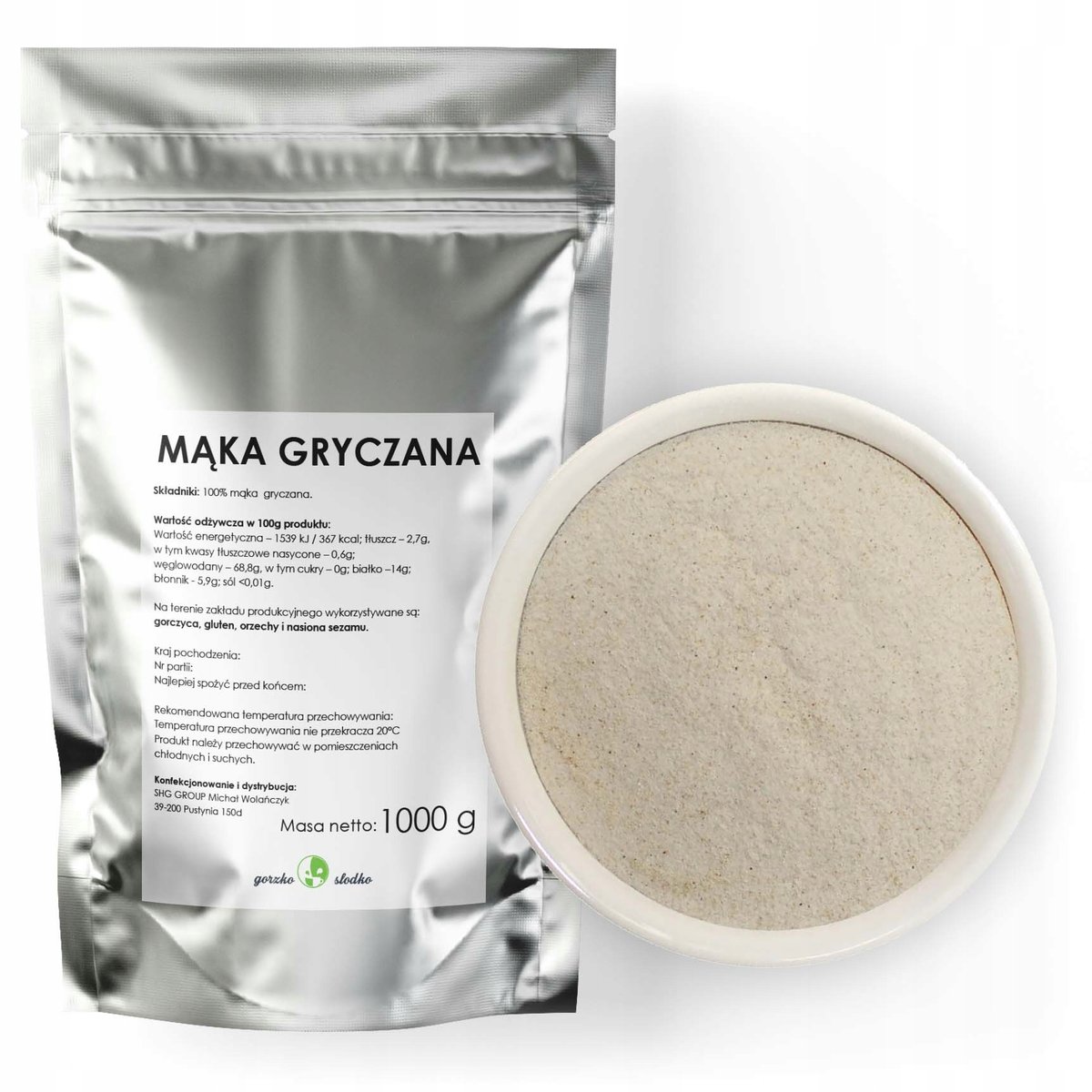 Mąka Gryczana Wysoka Jakość Naturalna 1Kg