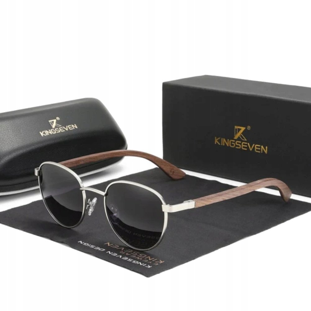 OKULARY PRZECIWSŁONECZNE KINGSEVEN DREWNIANE UV400