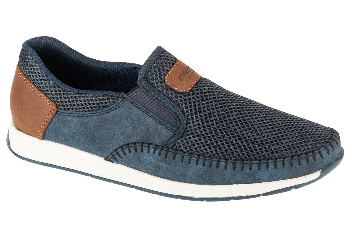 Rieker Moccasins 11954-14, Męskie, półbuty, Granatowy