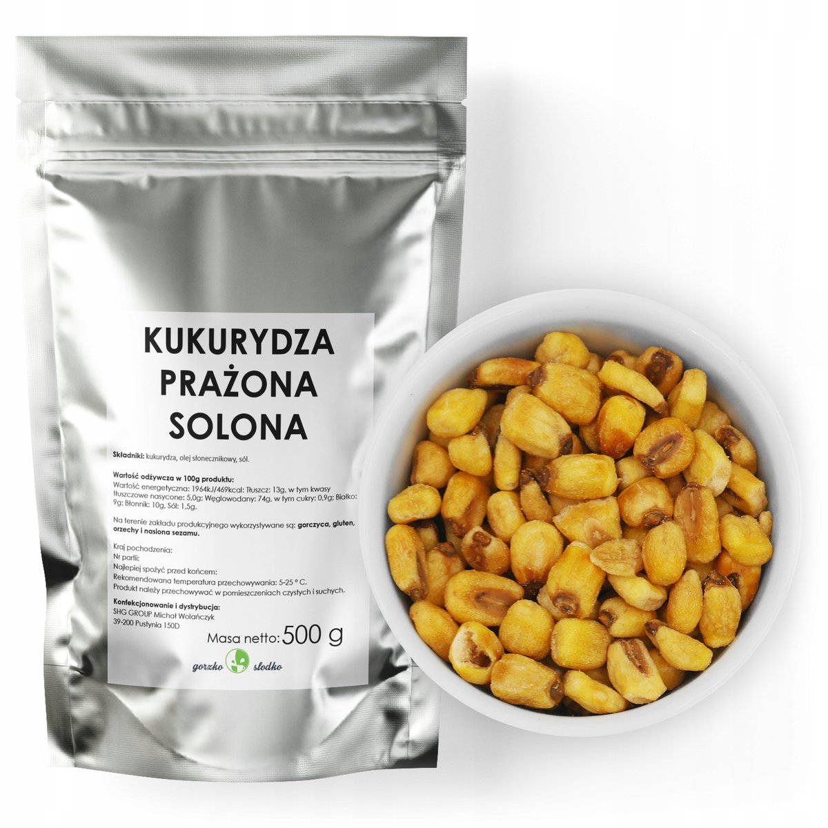 Kukurydza Prażona Solona Kukurydza Z Solą 500G