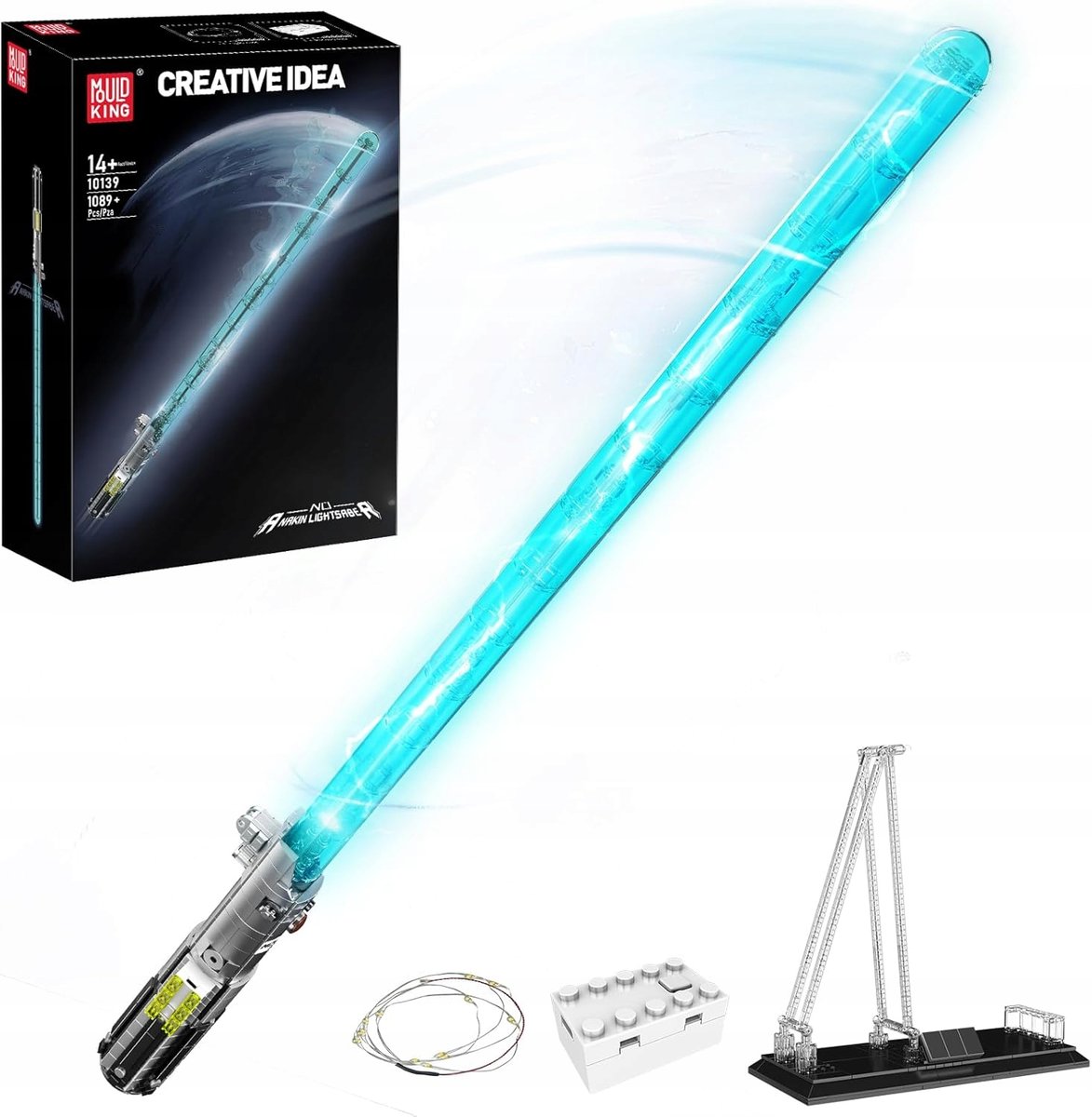 Klocki Miecz Świetlny MOULD KING 10140 Anakin Skywalker STAR WARS LEDy