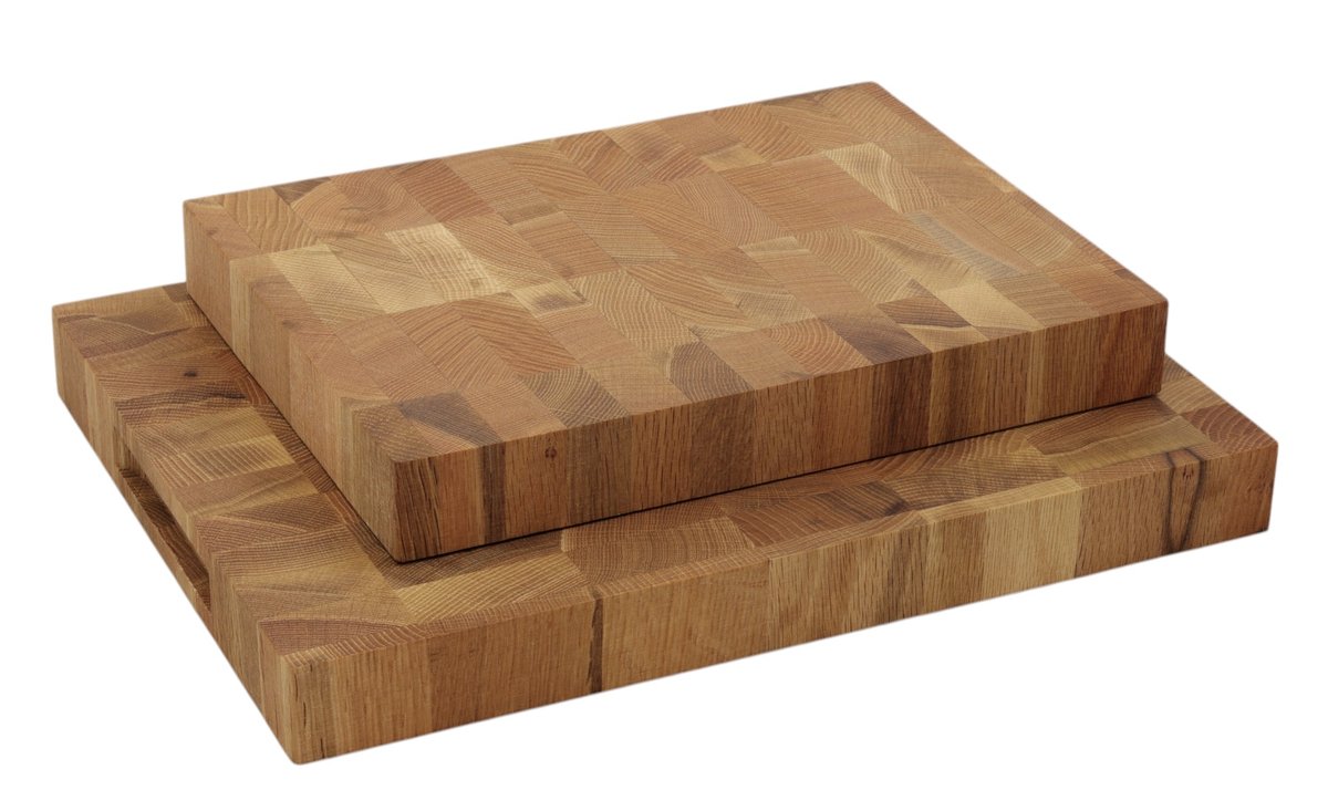 ZESTAW DESKI do krojenia END GRAIN SZTORCOWE DĘBOWE olejowane 2szt solidne