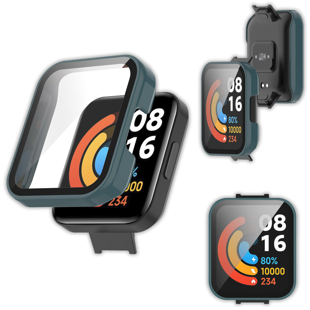 Etui ochronne + szkło 2w1 Vanfone do Xiaomi Redmi Watch 2 Lite, zielony