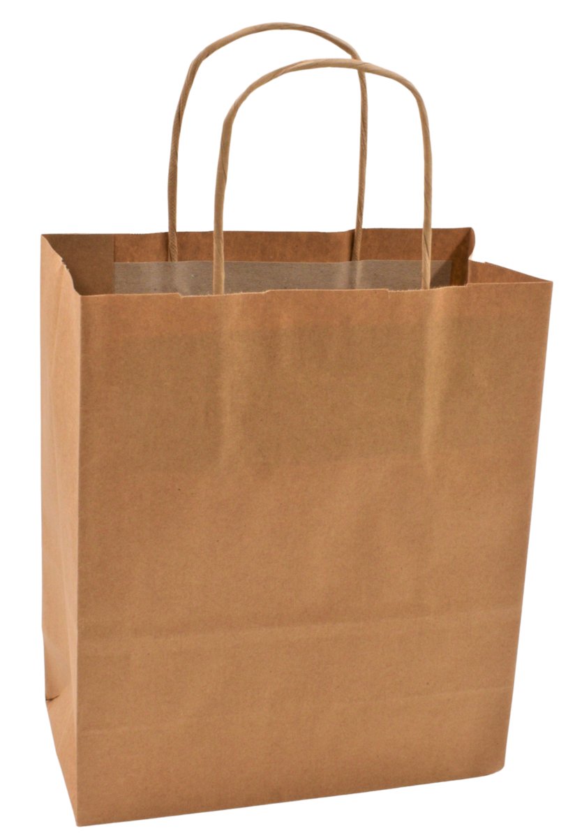 Torba papierowa brąz 240x100x320mm, z uchem skręcanym - 50 szt.