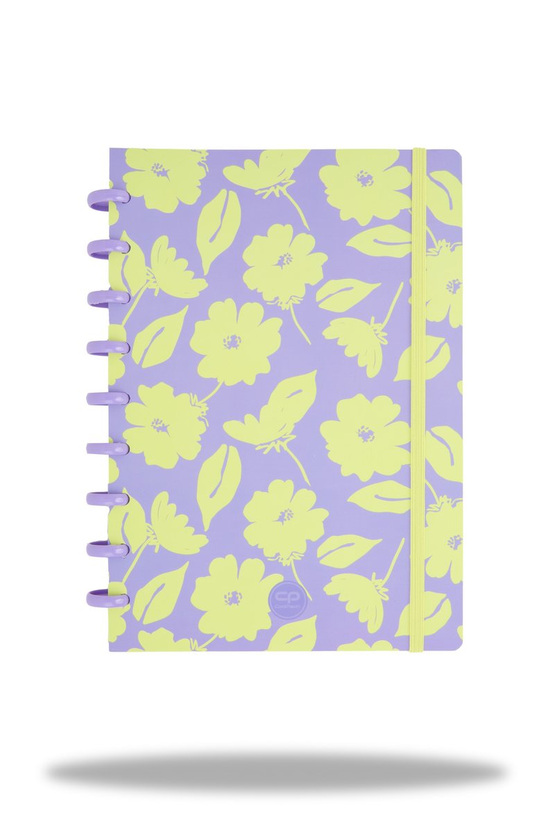 PATIO, kołobrulion b5 flores lila z gumką 100 kartek