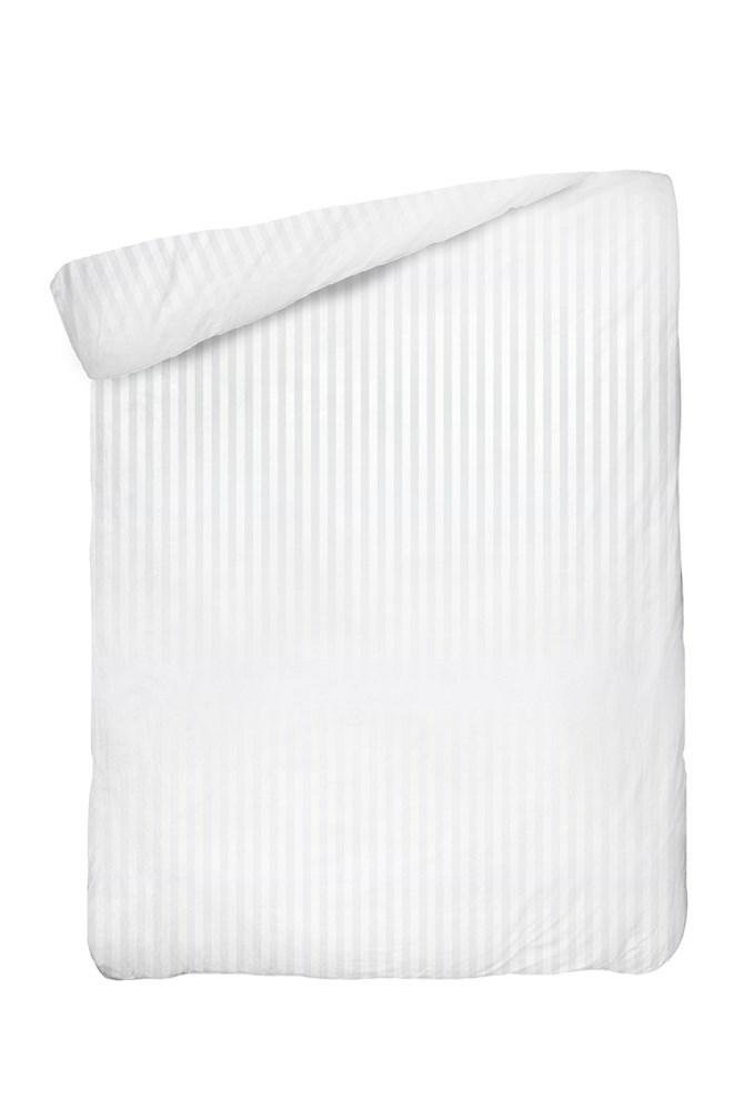 Poszwa bawełniana 140x200 na zakład 25 cm Adamaszkowa pasek 2 cm biała hotelowa PC