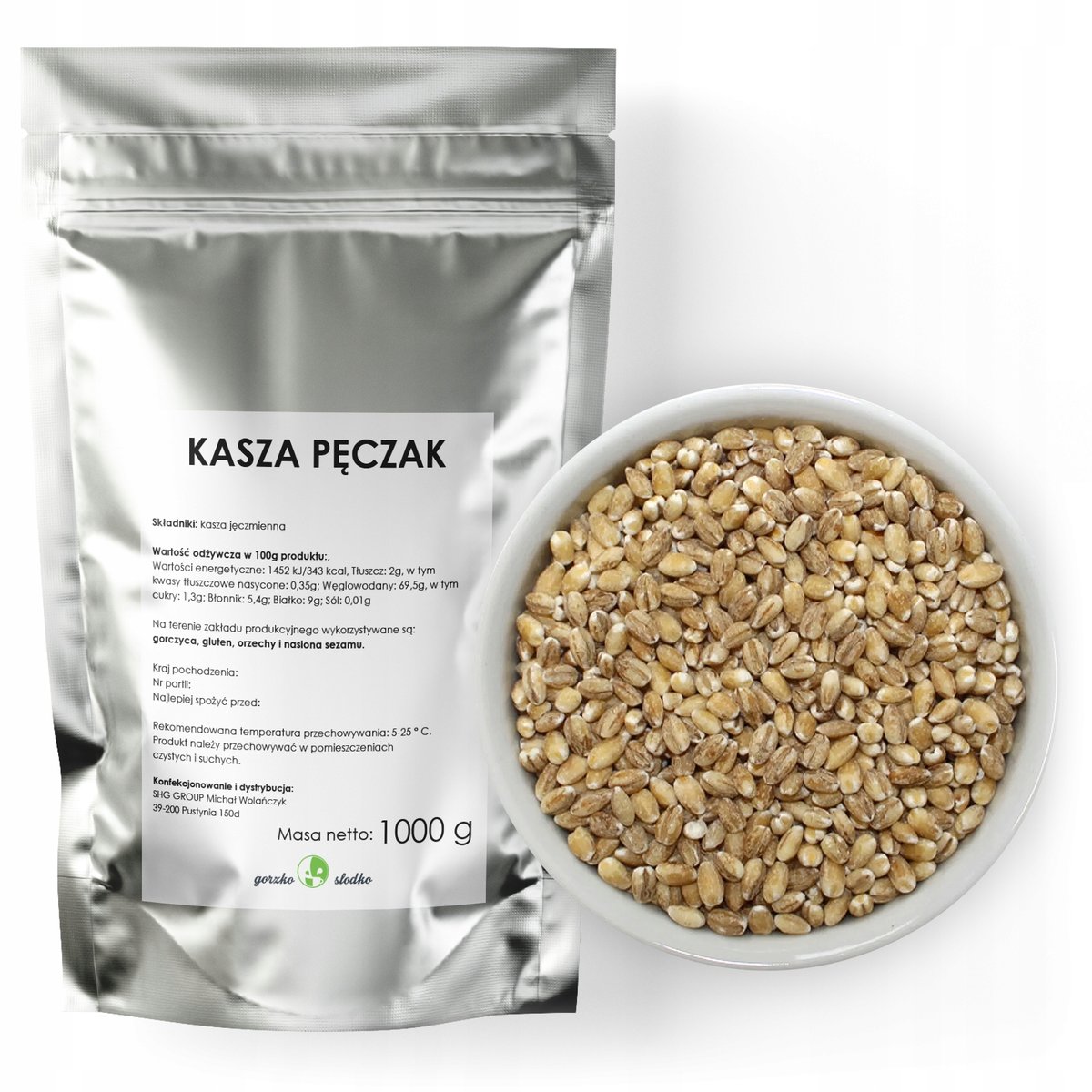 Kasza Pęczak Naturalna Kasza Jęczmienna 1Kg