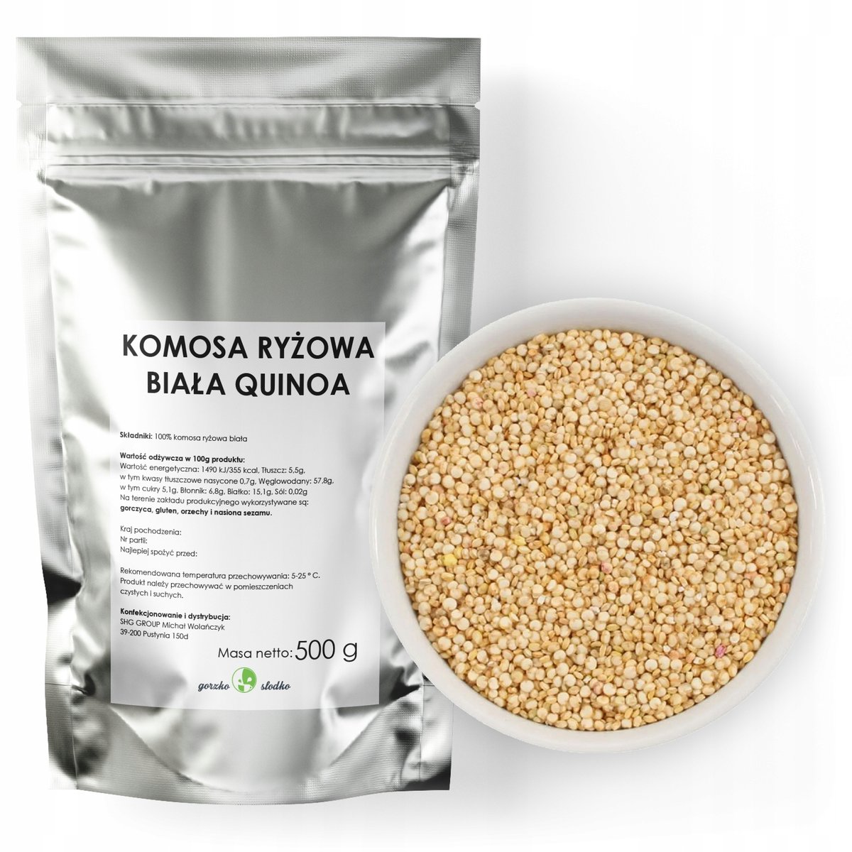 Komosa Ryżowa Biała Quinoa Naturalna 500G