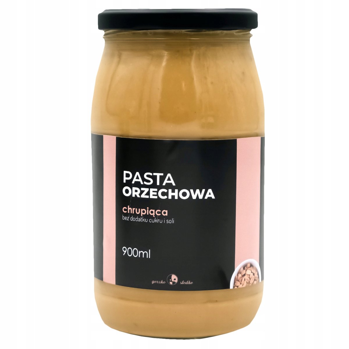 Pasta Orzechowa 900Ml Chrupiąca Bez Soli Cukru