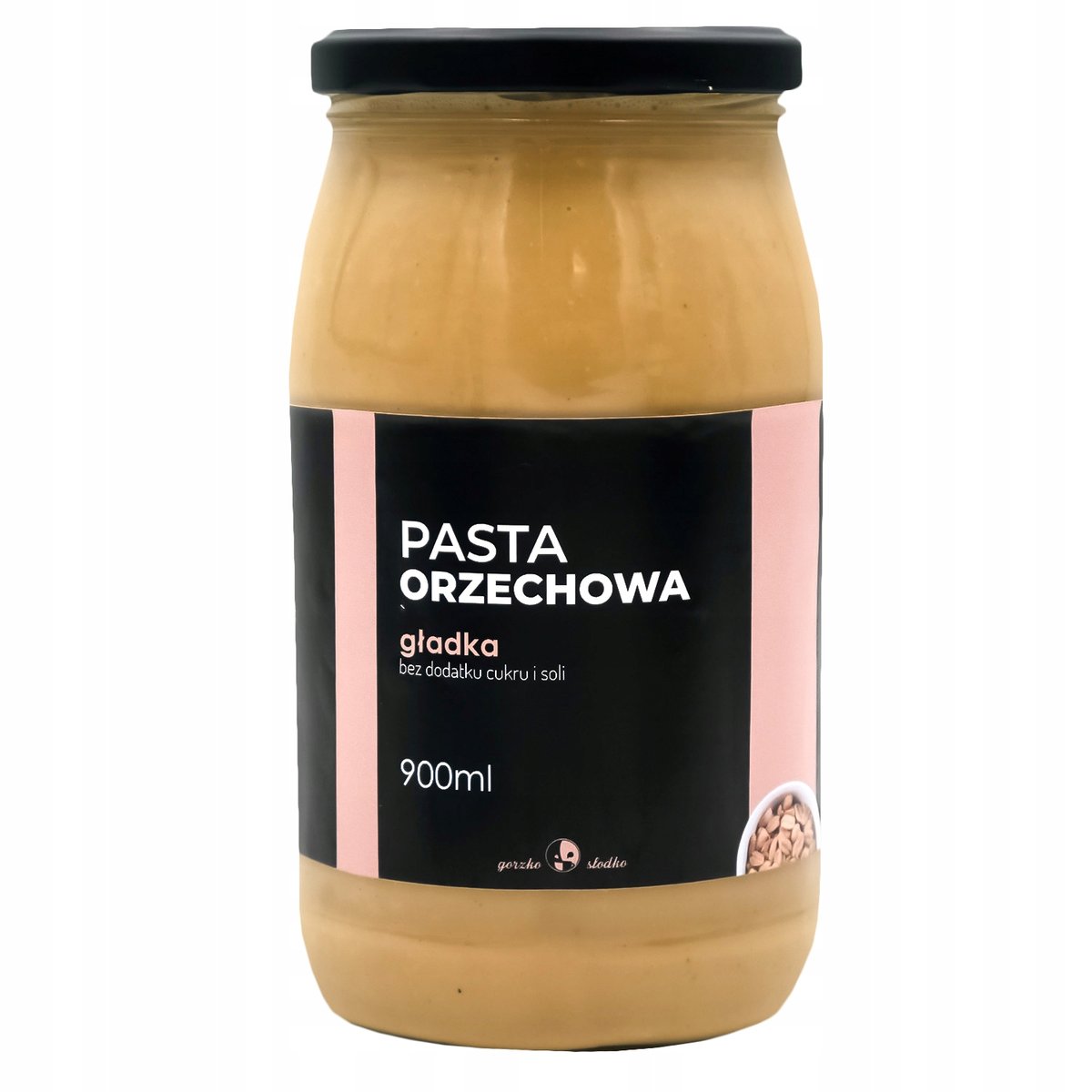 Pasta Orzechowa 900Ml Gładka Bez Soli Cukru