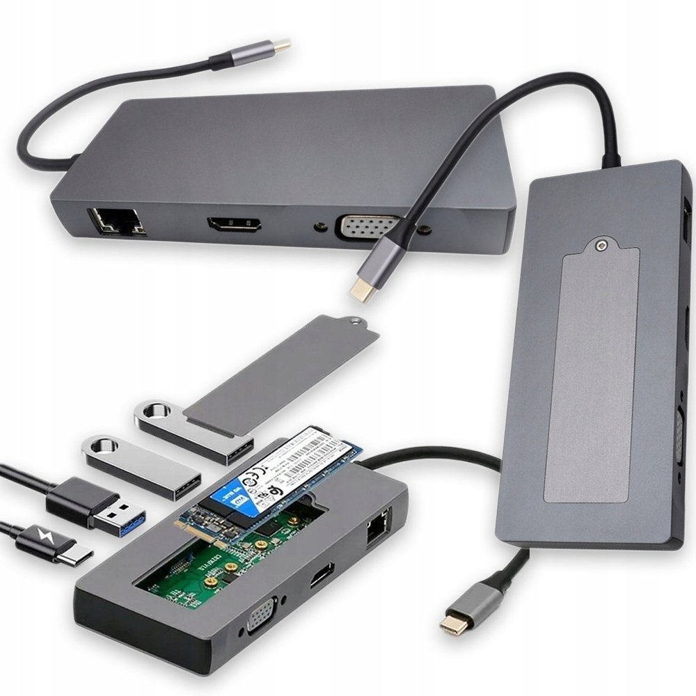 Hub stacja dokujaca USB Hub 8w1 GS-DC48B