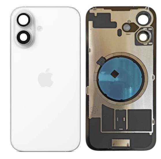 Klapka Plecki Tył iPhone 16 White z Ramką i Magnesami