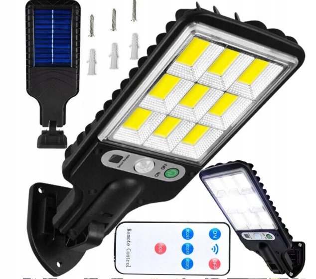 Uliczna lampa solarna z czujnikiem ruchu i zmierzchu
