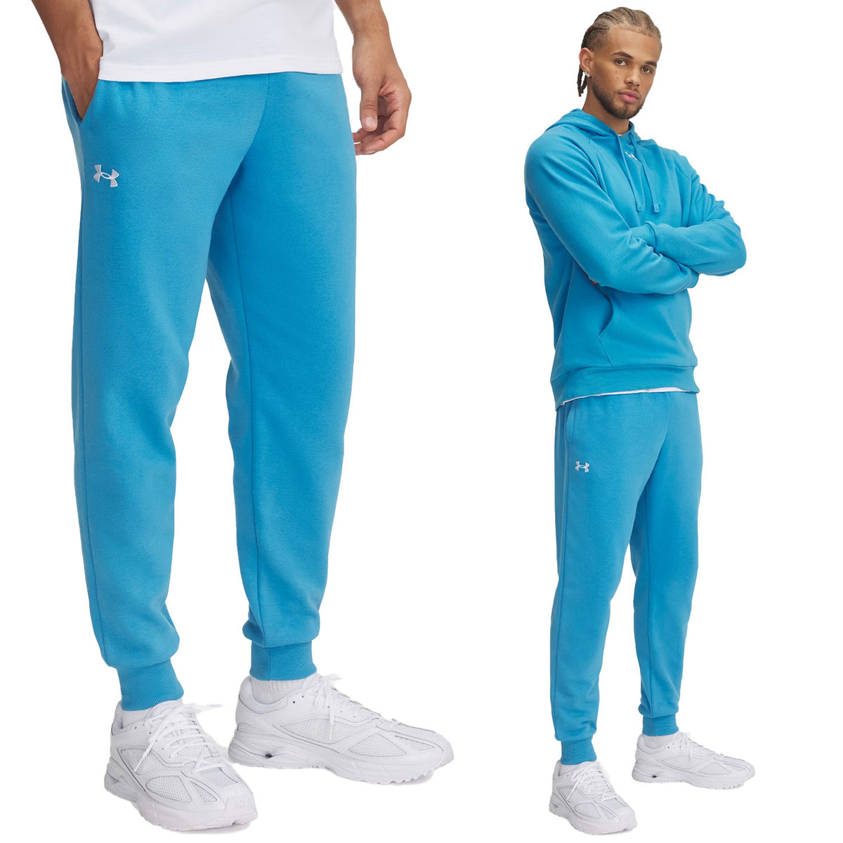 Spodnie męskie dresowe Under Armour Rival Fleece Joggers 1379774-452 Niebieski Roz. M