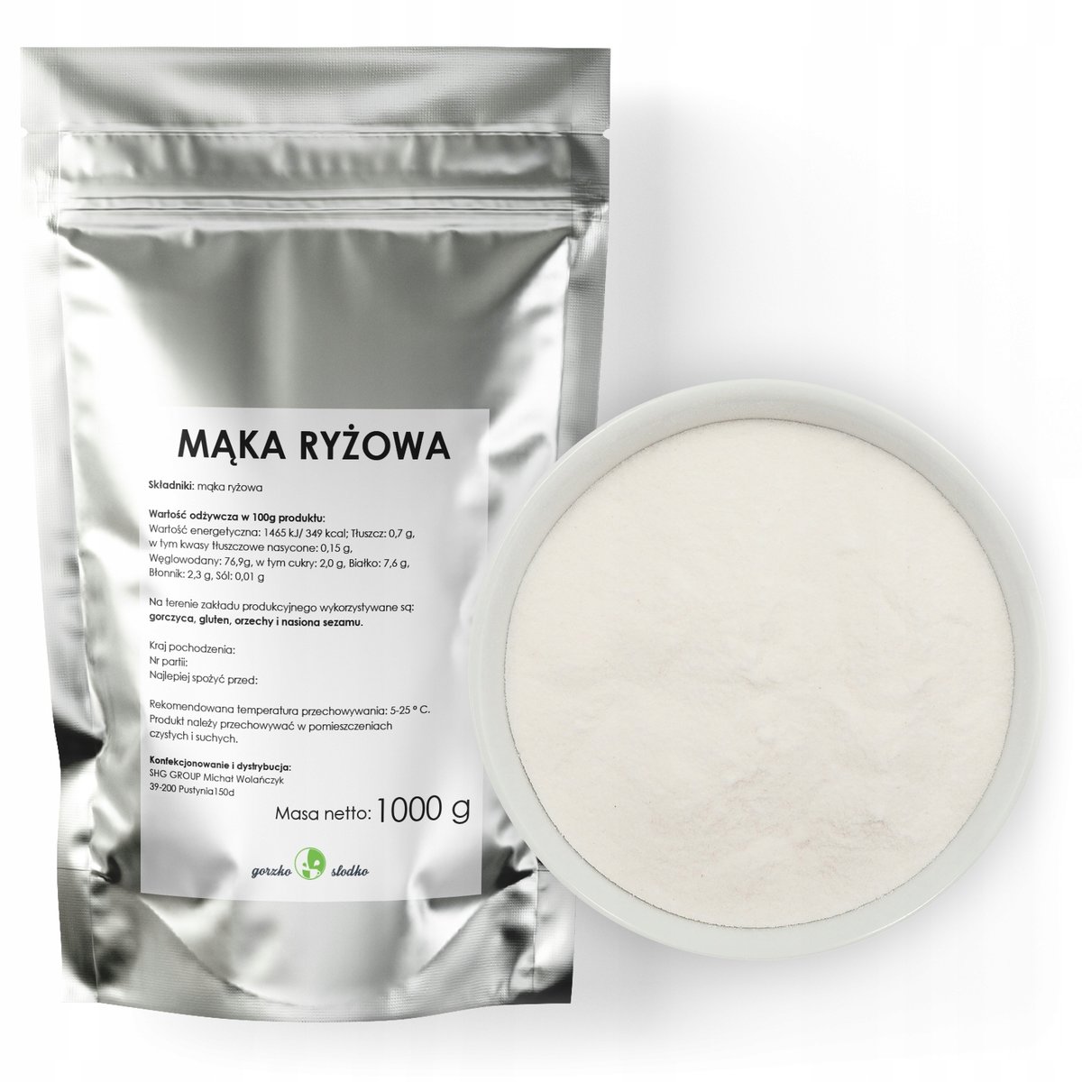 Mąka Ryżowa Biała Naturalna 1Kg