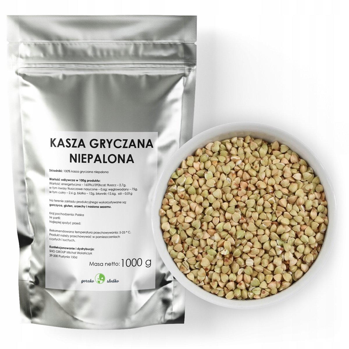 Kasza Gryczana Niepalona Gryka Naturalna 1Kg