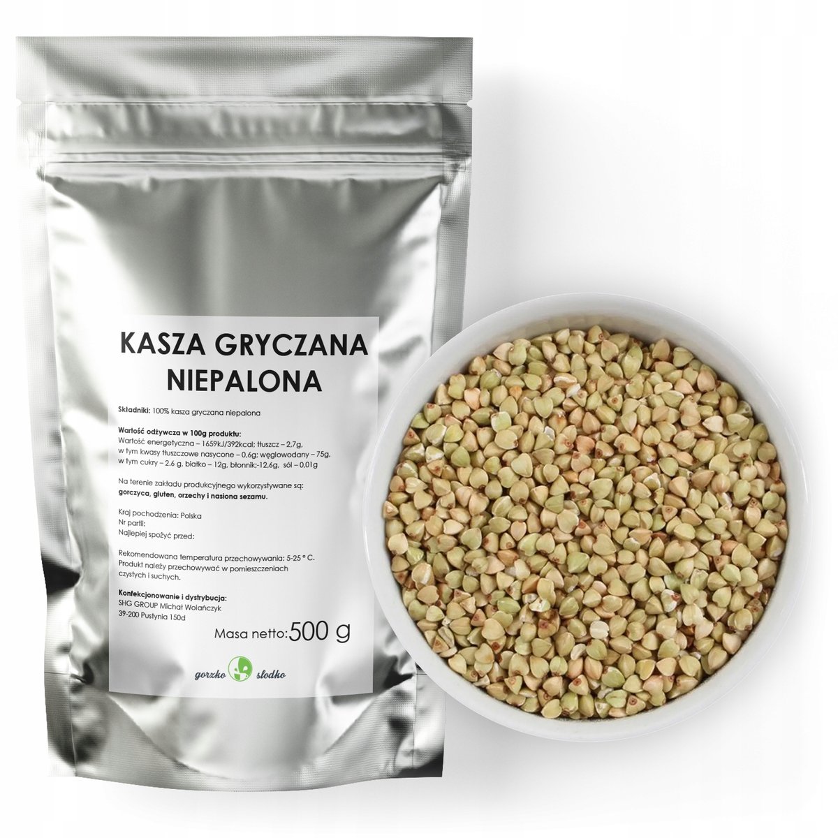 Kasza Gryczana Niepalona Gryka Naturalna 500G