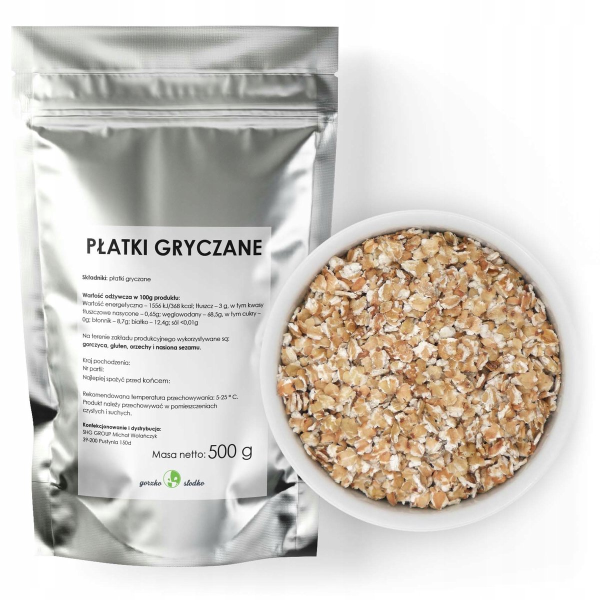 Płatki Gryczane Naturalne Gryka Płatki 500G