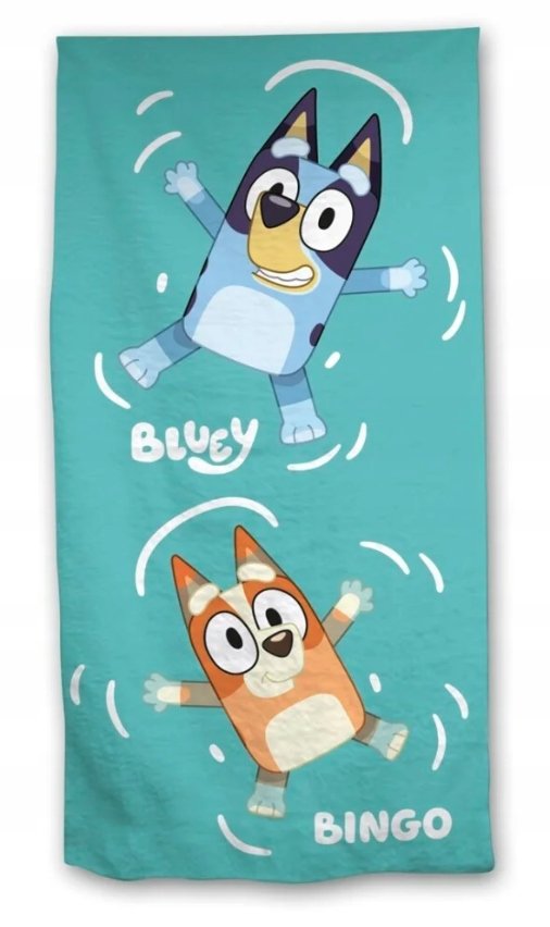 PIESEK BLUEY I BINGO RĘCZNIK KĄPIELOWY PLAZOWY SZYBKOSCHNĄCY 70x140 BLUE