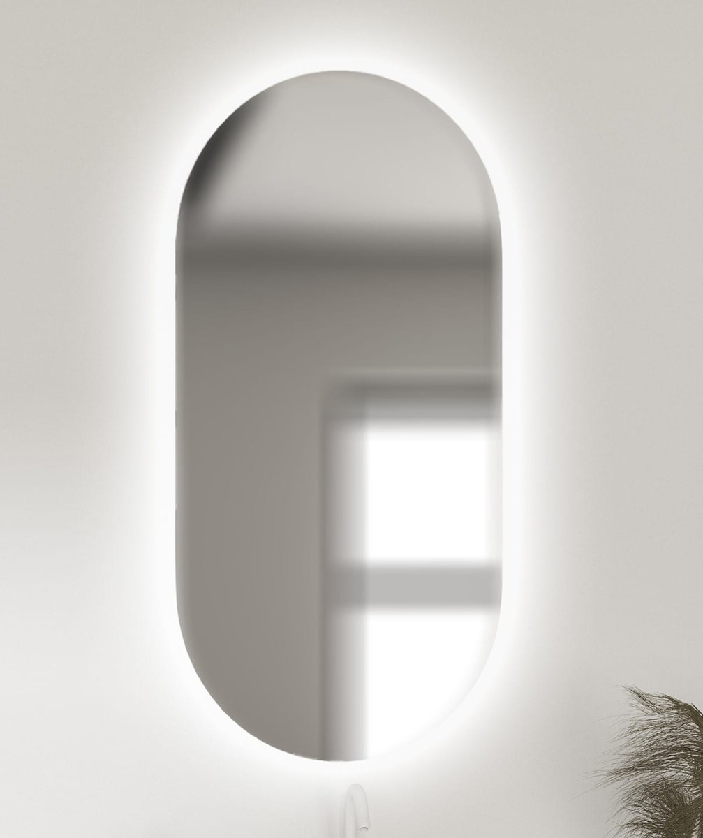Lustro łazienkowe Luna Oval owalne 100x40 cm z oświetleniem LED IP 44 Barwa ciepła