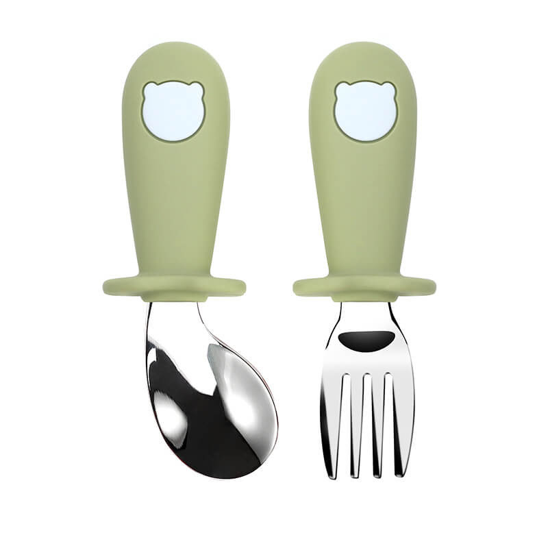 Pierwsze Sztućce Z Zakrzywioną Łyżeczką [Kolor Niebieski]