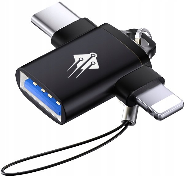 Adapter przejściówka z USB A USB-A 3.0 do USB C USB-C Lightning 2w1 OTG