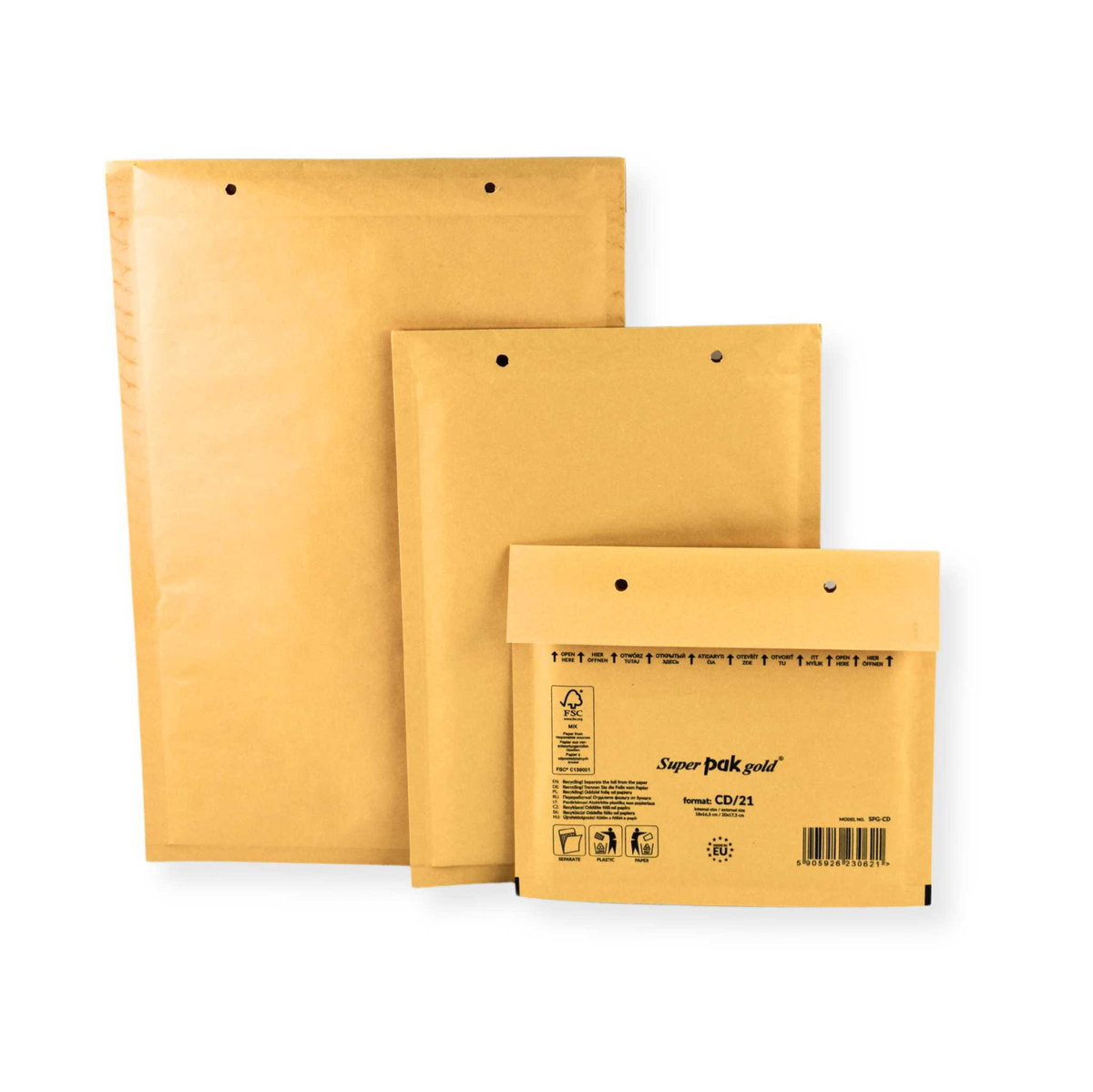 Koperta bąbelkowa brązowa, H18, 270x360mm Super Pak Gold - 100 szt.