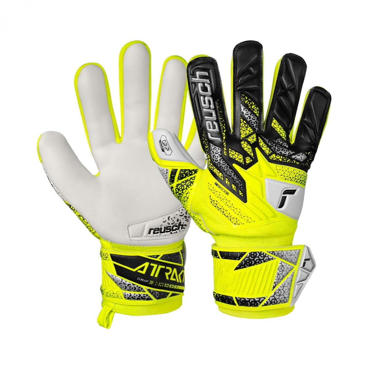Rękawice bramkarskie Reusch Attrakt Grip Junior żółto-czarne 5572815 2014 - 6,5