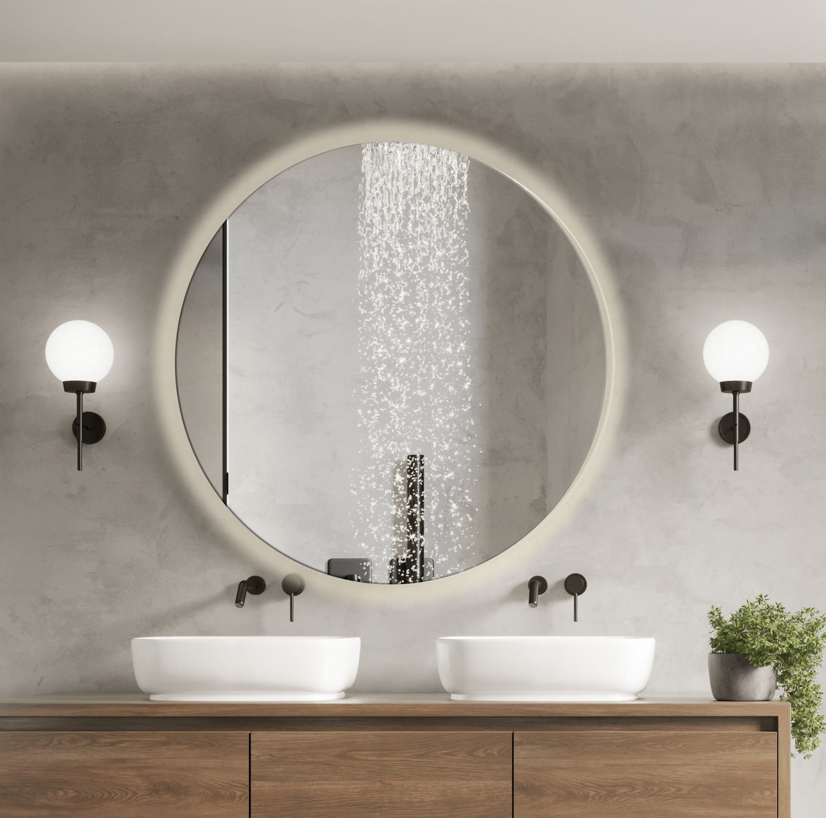Lustro łazienkowe Luna okrągłe z oświetleniem LED fi 70 cm BD art IP 44 Barwa ciepła