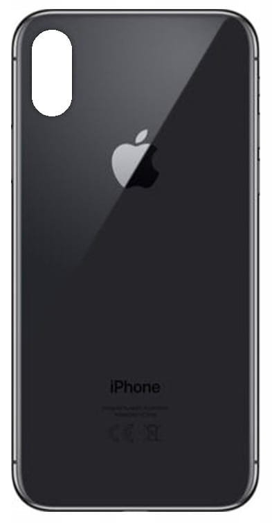 Klapka Plecki Tył iPhone X Black Duże oczko