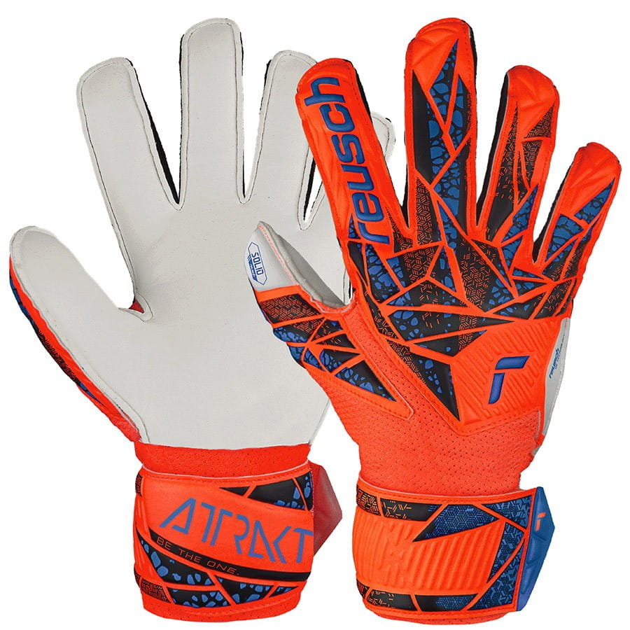Rękawice Reusch Attrakt Solid Finger Support Junior 54 72 510 2290 - POMARAŃCZOWY, 8